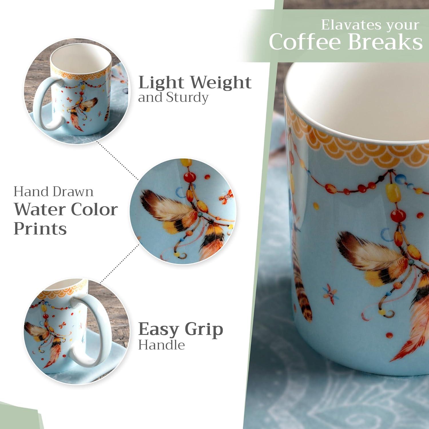imageMaison d Hermine Coffee Mug with Handles Fine Bone China Pack of One Coffee Mug for Hot Beverages Cappuccino Latte Home Restaurant Perfect for Men ampamp Women Mountain Life  Chalet 15 Ounce4  Ibiza  Festival