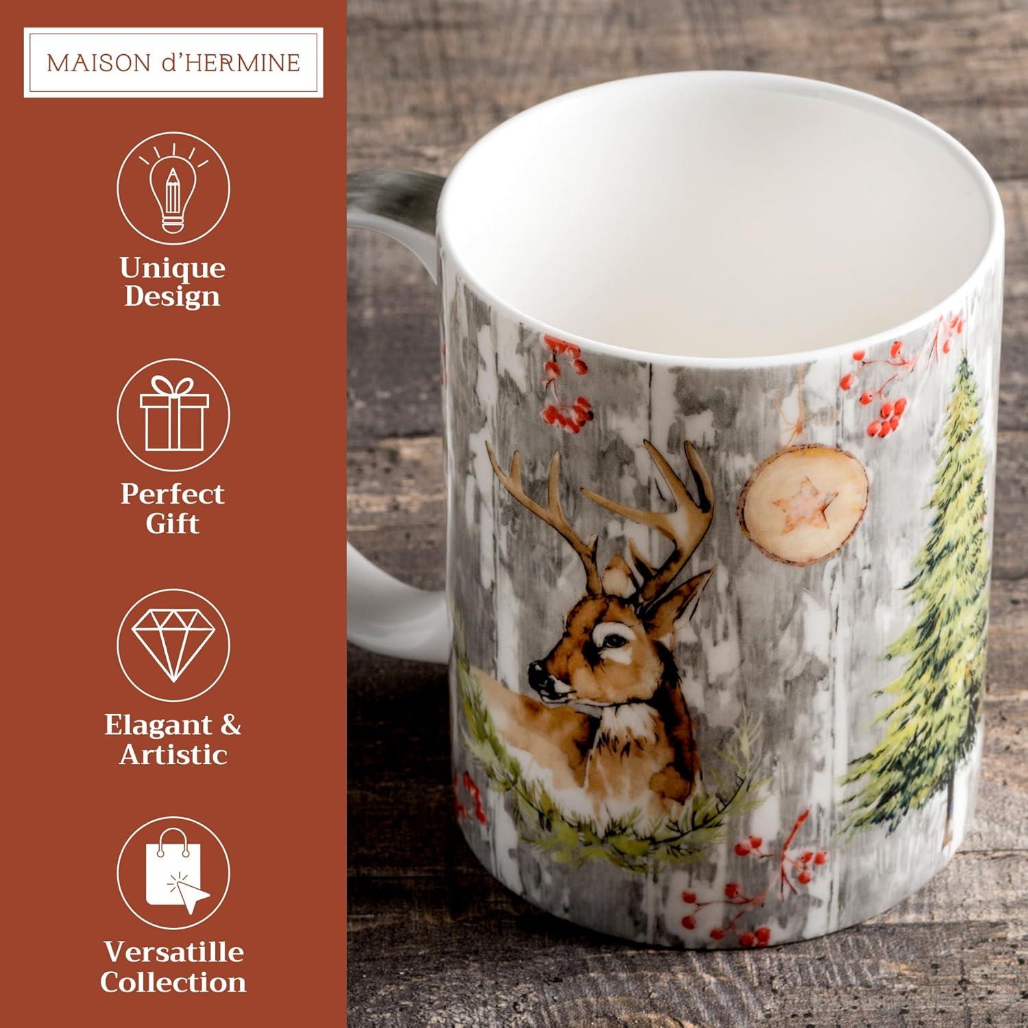 imageMaison d Hermine Coffee Mug with Handles Fine Bone China Pack of One Coffee Mug for Hot Beverages Cappuccino Latte Home Restaurant Perfect for Men ampamp Women Mountain Life  Chalet 15 Ounce1  Mountain Life  Chalet
