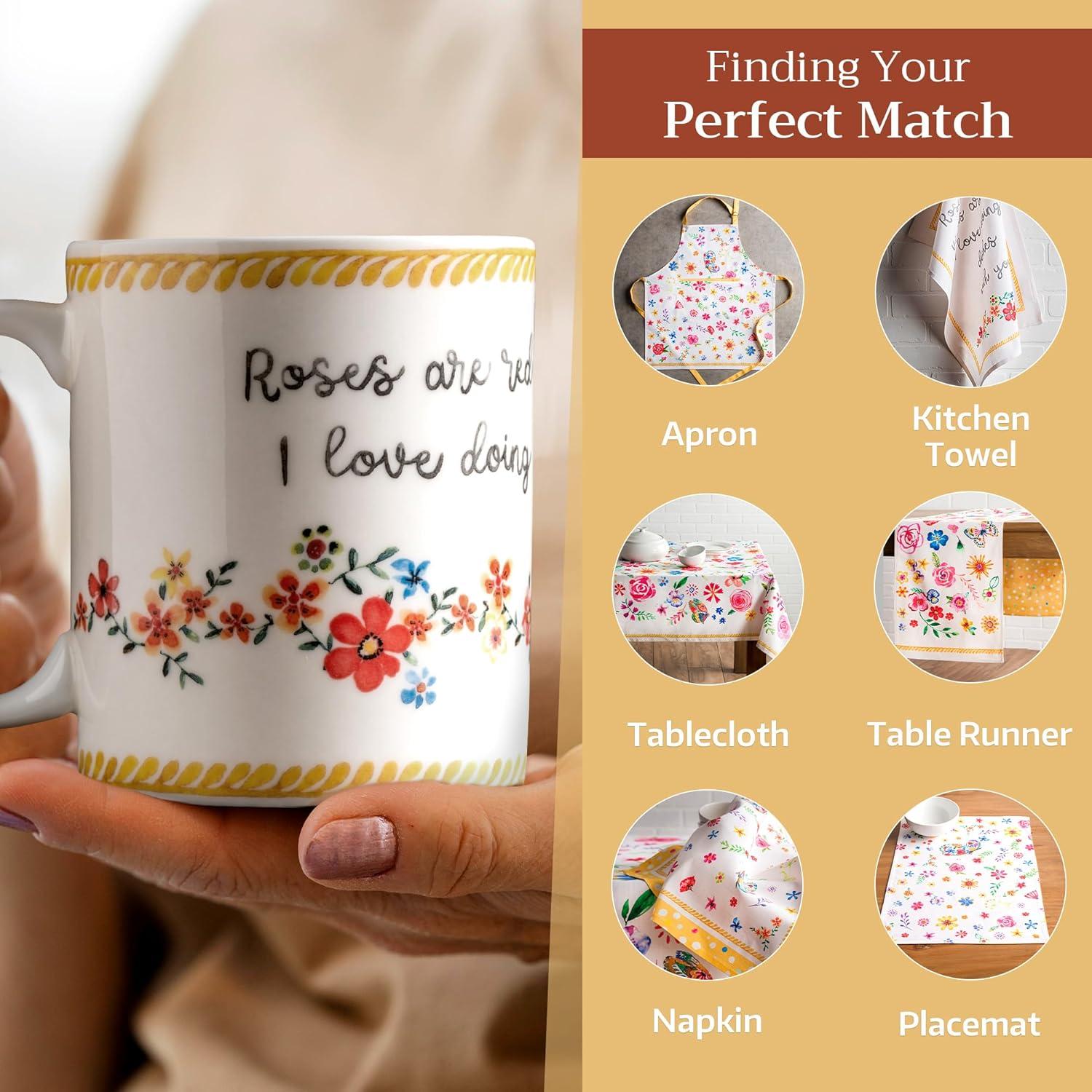 imageMaison d Hermine Coffee Mug with Handles Fine Bone China Pack of One Coffee Mug for Hot Beverages Cappuccino Latte Home Restaurant Perfect for Men ampamp Women Mountain Life  Chalet 15 Ounce7  Happy Florals  Sweety Roses Are Red