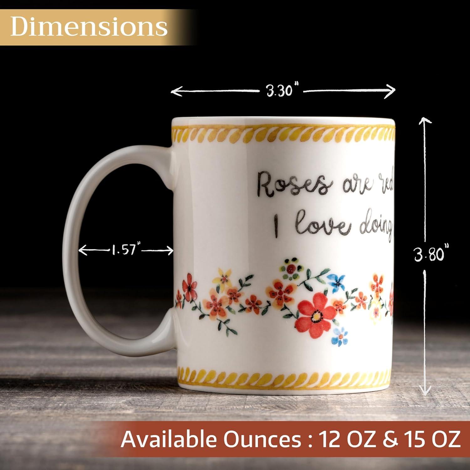 imageMaison d Hermine Coffee Mug with Handles Fine Bone China Pack of One Coffee Mug for Hot Beverages Cappuccino Latte Home Restaurant Perfect for Men ampamp Women Mountain Life  Chalet 15 Ounce7  Happy Florals  Sweety Roses Are Red