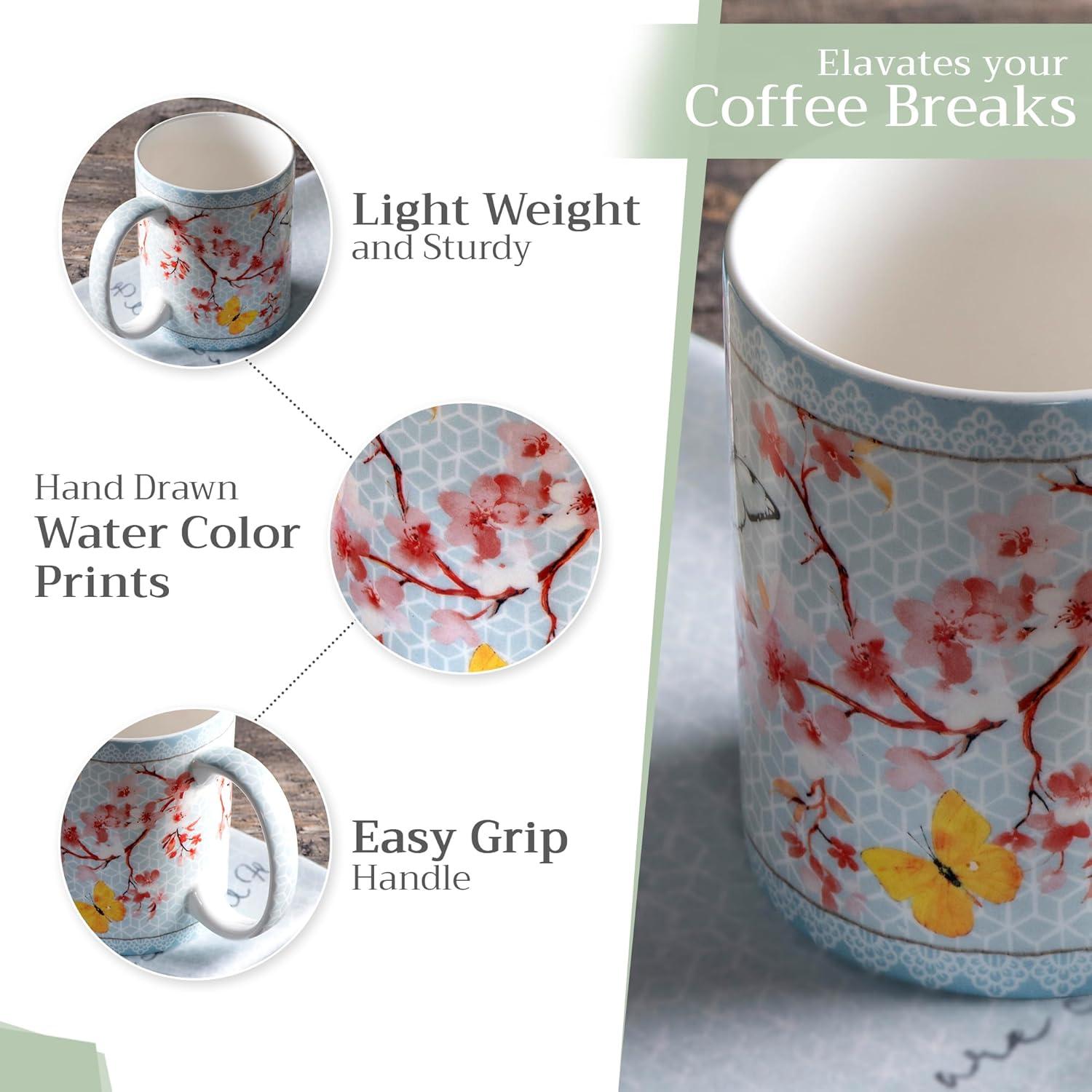 imageMaison d Hermine Coffee Mug with Handles Fine Bone China Pack of One Coffee Mug for Hot Beverages Cappuccino Latte Home Restaurant Perfect for Men ampamp Women Mountain Life  Chalet 15 Ounce2  Blossoms In Spring  Sakura