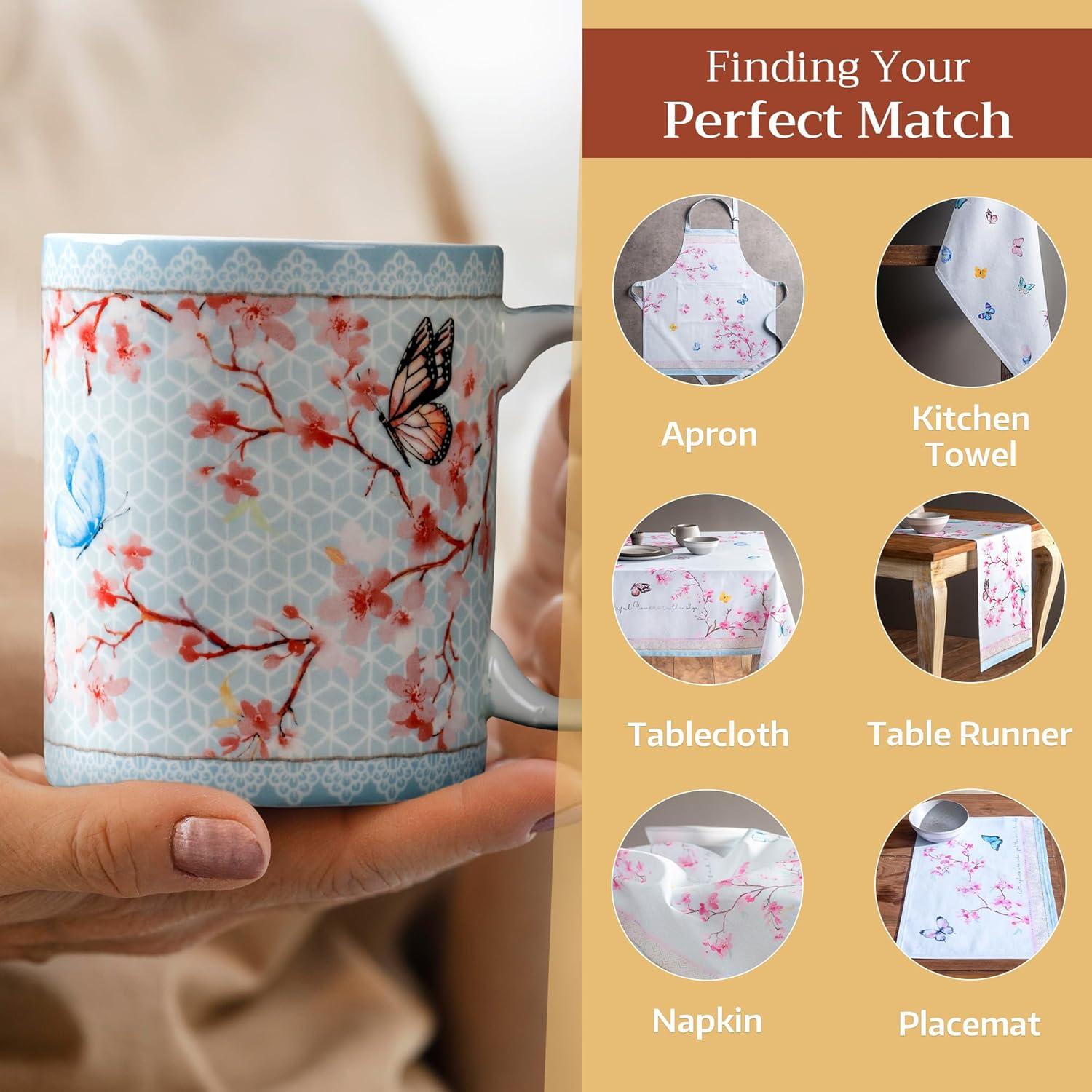 imageMaison d Hermine Coffee Mug with Handles Fine Bone China Pack of One Coffee Mug for Hot Beverages Cappuccino Latte Home Restaurant Perfect for Men ampamp Women Mountain Life  Chalet 15 Ounce2  Blossoms In Spring  Sakura