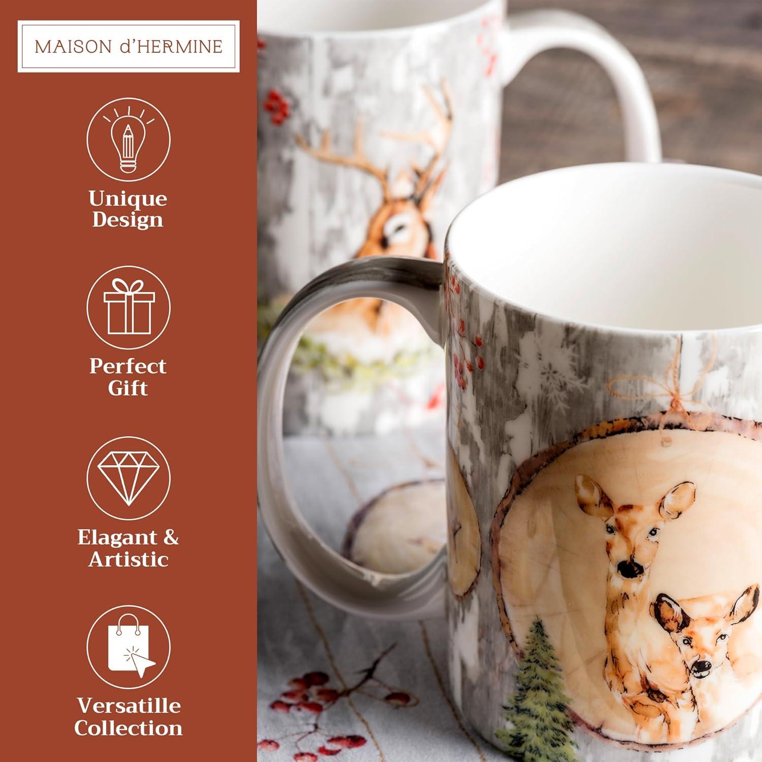 imageMaison d Hermine Coffee Mug with Handles Fine Bone China Pack of One Coffee Mug for Hot Beverages Cappuccino Latte Home Restaurant Perfect for Men ampamp Women Mountain Life  Chalet 15 Ounce1  Mountain Life