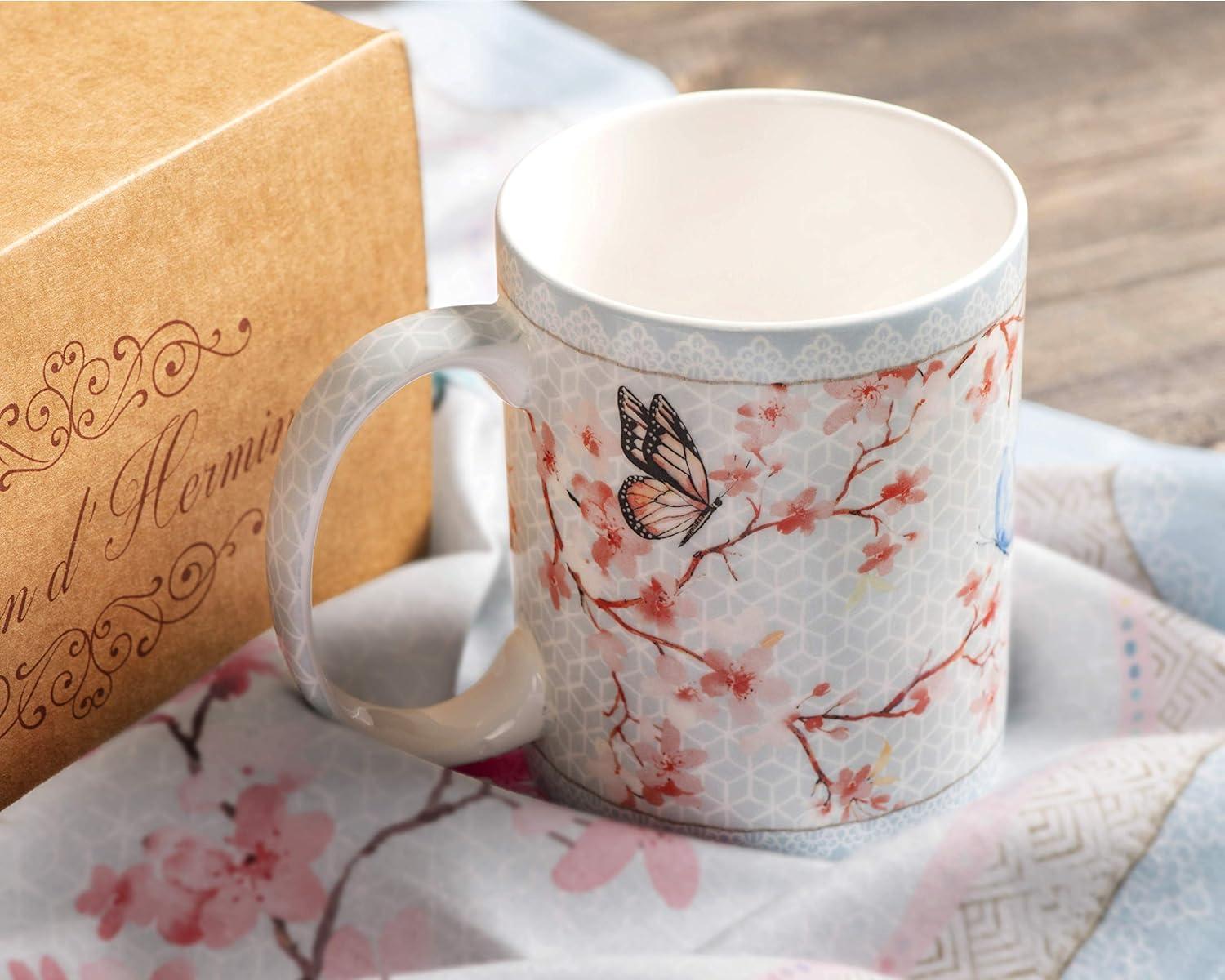 imageMaison d Hermine Coffee Mug with Handles Fine Bone China Pack of One Coffee Mug for Hot Beverages Cappuccino Latte Home Restaurant Perfect for Men ampamp Women Mountain Life  Chalet 15 Ounce2  Blossoms In Spring
