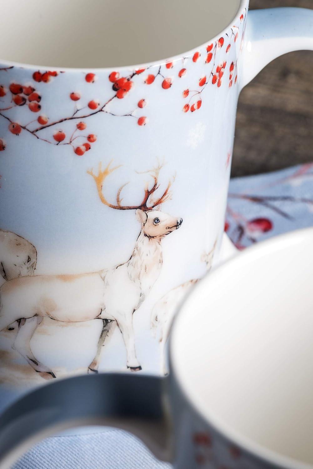 imageMaison d Hermine Coffee Mug with Handles Fine Bone China Pack of One Coffee Mug for Hot Beverages Cappuccino Latte Home Restaurant Perfect for Men ampamp Women Mountain Life  Chalet 15 Ounce5  Fairytale Forest  Snow Tag