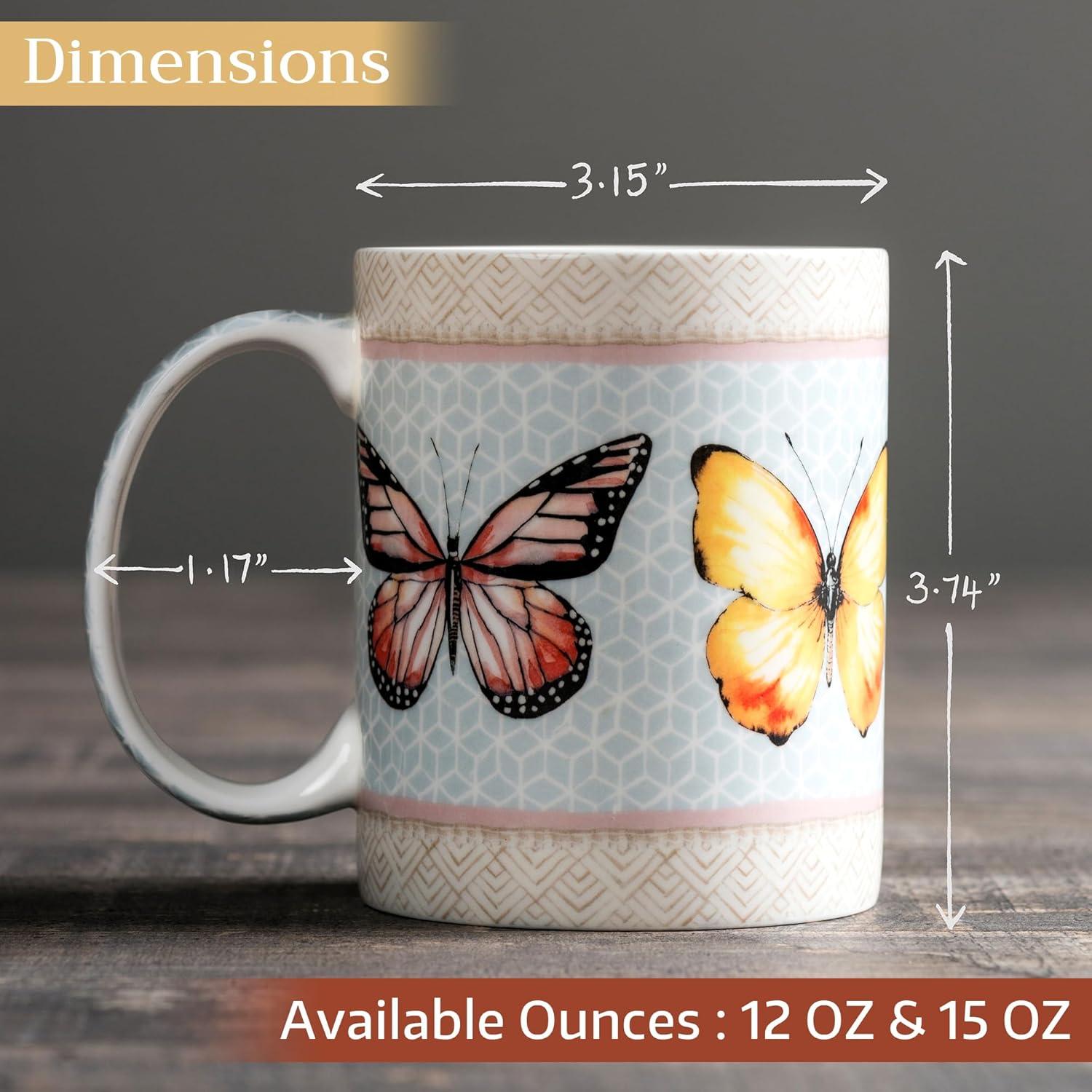 imageMaison d Hermine Coffee Mug with Handles Fine Bone China Pack of One Coffee Mug for Hot Beverages Cappuccino Latte Home Restaurant Perfect for Men ampamp Women Mountain Life  Chalet 15 Ounce2  Blossoms In Spring  Butterfly
