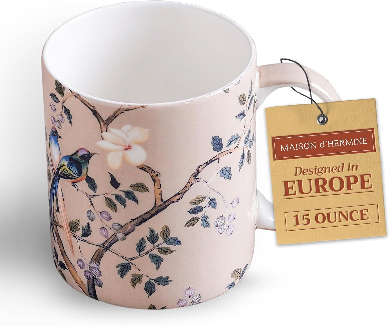 imageMaison d Hermine Coffee Mug with Handles Fine Bone China Pack of One Coffee Mug for Hot Beverages Cappuccino Latte Home Restaurant Perfect for Men ampamp Women Mountain Life  Chalet 15 Ounce8  Osaka  Enaga