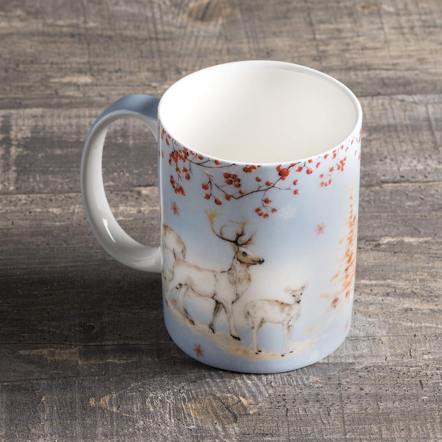 imageMaison d Hermine Coffee Mug with Handles Fine Bone China Pack of One Coffee Mug for Hot Beverages Cappuccino Latte Home Restaurant Perfect for Men ampamp Women Mountain Life  Chalet 15 Ounce5  Fairytale Forest  Snow Tag