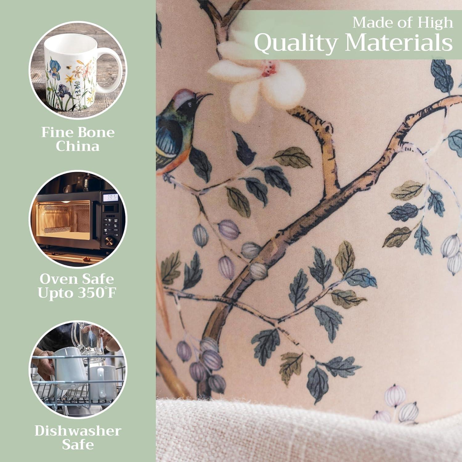 imageMaison d Hermine Coffee Mug with Handles Fine Bone China Pack of One Coffee Mug for Hot Beverages Cappuccino Latte Home Restaurant Perfect for Men ampamp Women Mountain Life  Chalet 15 Ounce8  Osaka  Enaga