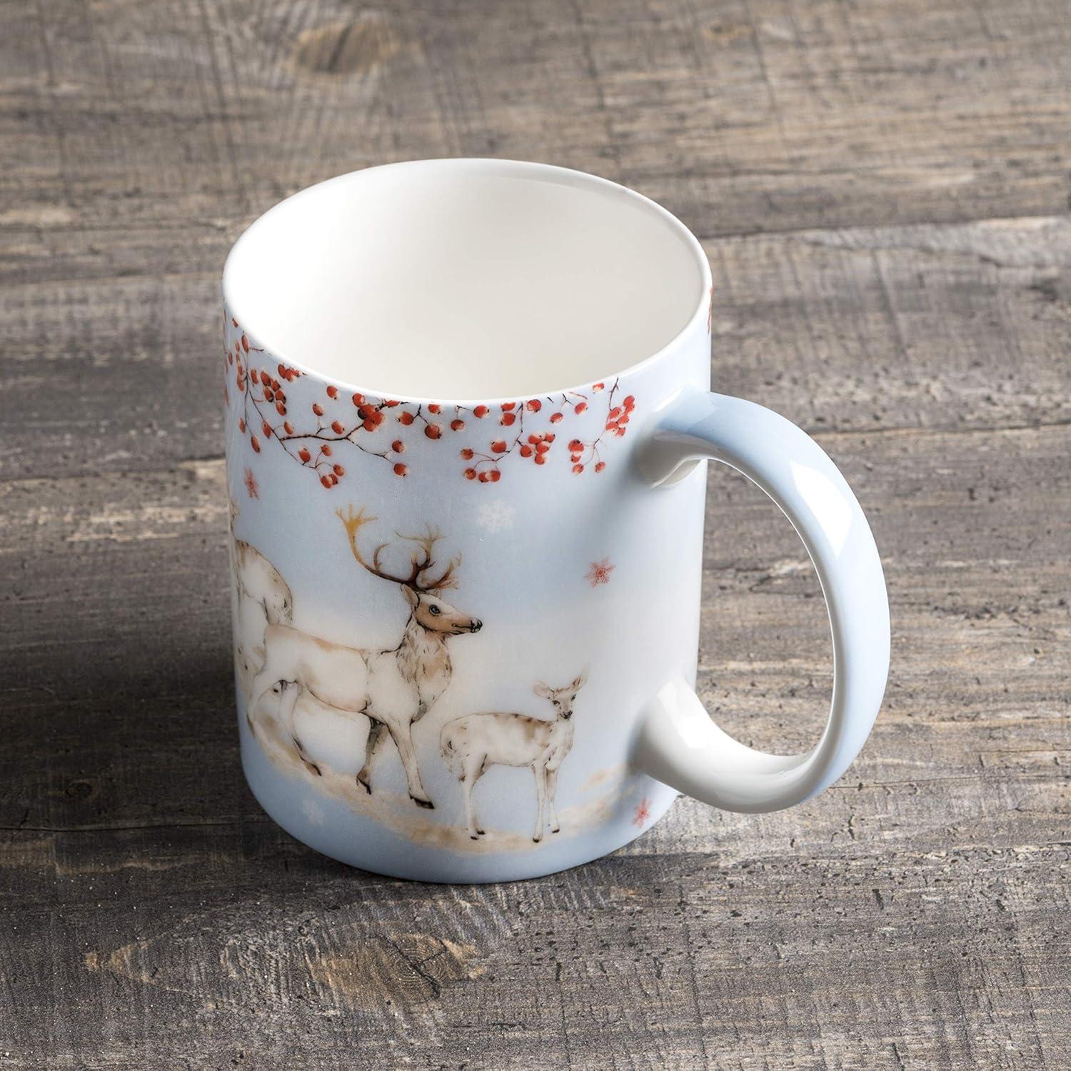 imageMaison d Hermine Coffee Mug with Handles Fine Bone China Pack of One Coffee Mug for Hot Beverages Cappuccino Latte Home Restaurant Perfect for Men ampamp Women Mountain Life  Chalet 15 Ounce5  Fairytale Forest  Snow Tag
