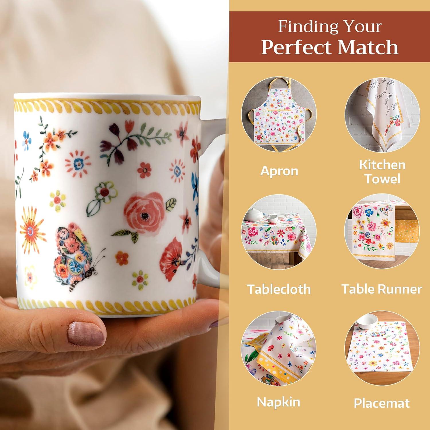 imageMaison d Hermine Coffee Mug with Handles Fine Bone China Pack of One Coffee Mug for Hot Beverages Cappuccino Latte Home Restaurant Perfect for Men ampamp Women Mountain Life  Chalet 15 Ounce7  Happy Florals  Sweety