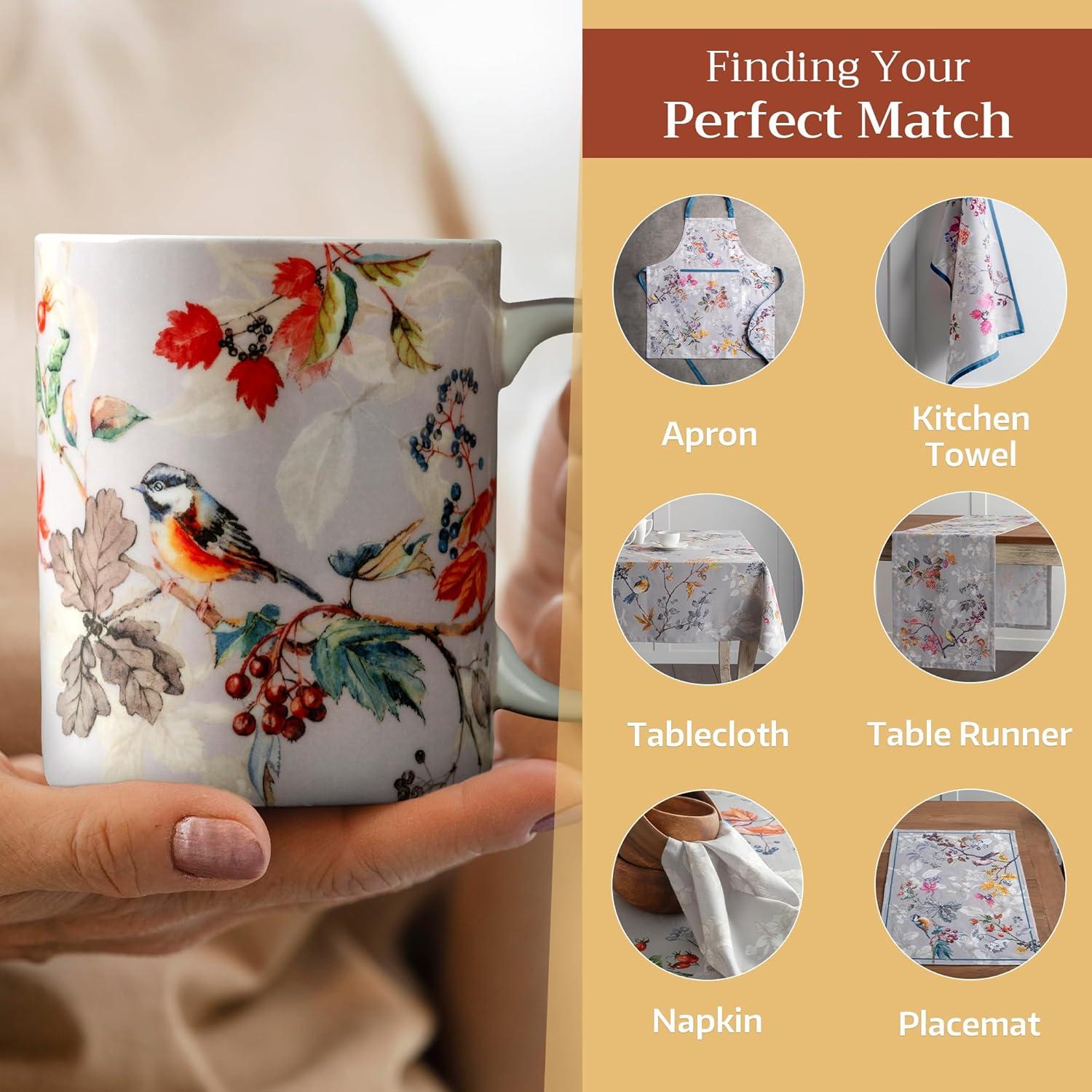 imageMaison d Hermine Coffee Mug with Handles Fine Bone China Pack of One Coffee Mug for Hot Beverages Cappuccino Latte Home Restaurant Perfect for Men ampamp Women Mountain Life  Chalet 15 Ounce6  Equinoxe  Grey Passerine