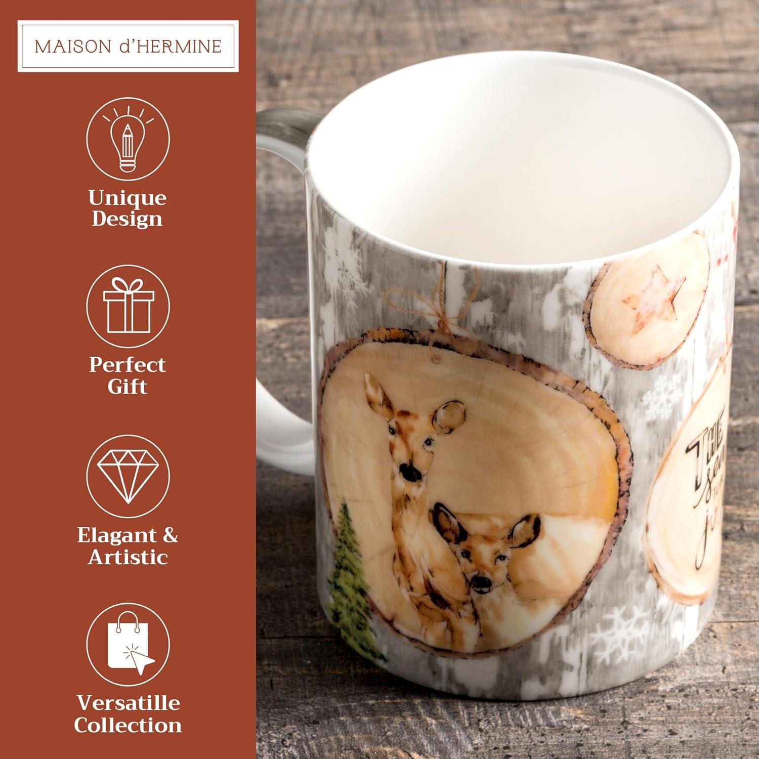 imageMaison d Hermine Coffee Mug with Handles Fine Bone China Pack of One Coffee Mug for Hot Beverages Cappuccino Latte Home Restaurant Perfect for Men ampamp Women Mountain Life  Chalet 15 Ounce1  Mountain Life  Winteralp