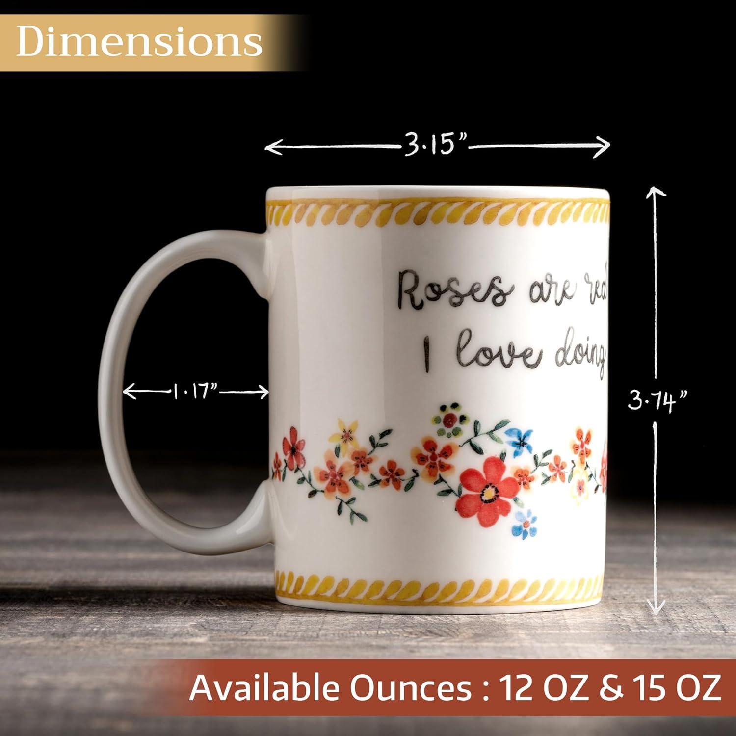 imageMaison d Hermine Coffee Mug with Handles Fine Bone China Pack of One Coffee Mug for Hot Beverages Cappuccino Latte Home Restaurant Perfect for Men ampamp Women Mountain Life  Chalet 15 Ounce7  Happy Florals  Sweety Roses Are Red