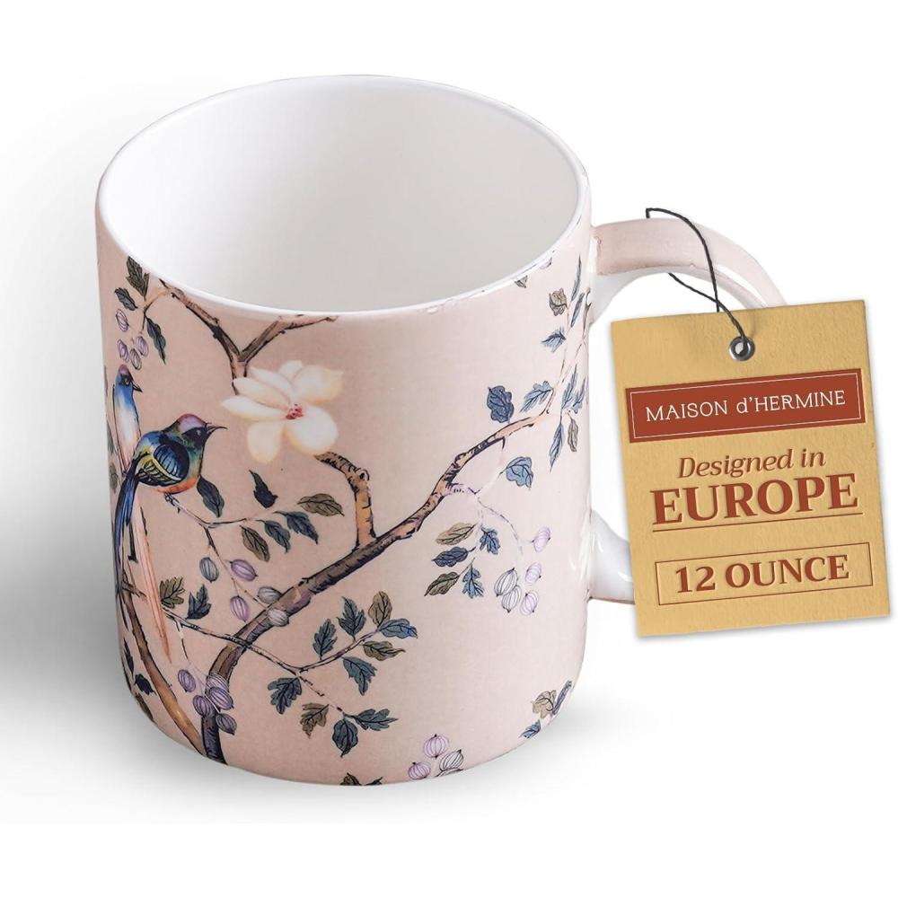imageMaison d Hermine Coffee Mug with Handles Fine Bone China Pack of One Coffee Mug for Hot Beverages Cappuccino Latte Home Restaurant Perfect for Men ampamp Women Mountain Life  Chalet 15 Ounce8  Osaka  Enaga