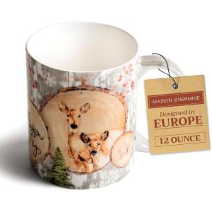 imageMaison d Hermine Coffee Mug with Handles Fine Bone China Pack of One Coffee Mug for Hot Beverages Cappuccino Latte Home Restaurant Perfect for Men ampamp Women Mountain Life  Chalet 15 Ounce1  Mountain Life  Winteralp
