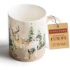 imageMaison d Hermine Coffee Mug with Handles Fine Bone China Pack of One Coffee Mug Hot Beverages Cappuccino Home Restaurant Perfect for Men ampamp Women Meadow Florals Beige  Meadow Sunrise 12 Ounce4  Deer In The Woods  Forest Deer