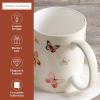 imageMaison d Hermine Coffee Mug with Handles Fine Bone China Pack of One Coffee Mug Hot Beverages Cappuccino Home Restaurant Perfect for Men ampamp Women Meadow Florals Beige  Meadow Sunrise 12 Ounce6  Botanical Fresh  Butterflies