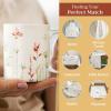 imageMaison d Hermine Coffee Mug with Handles Fine Bone China Pack of One Coffee Mug Hot Beverages Cappuccino Home Restaurant Perfect for Men ampamp Women Meadow Florals Beige  Meadow Sunrise 12 Ounce6  Botanical Fresh  Meadow