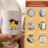 imageMaison d Hermine Coffee Mug with Handles Fine Bone China Pack of One Coffee Mug Hot Beverages Cappuccino Home Restaurant Perfect for Men ampamp Women Meadow Florals Beige  Meadow Sunrise 12 Ounce5  Birdies On Wire  Nuthatch