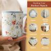 imageMaison d Hermine Coffee Mug with Handles Fine Bone China Pack of One Coffee Mug Hot Beverages Cappuccino Home Restaurant Perfect for Men ampamp Women Meadow Florals Beige  Meadow Sunrise 12 Ounce2  Colmar  Blue