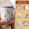imageMaison d Hermine Coffee Mug with Handles Fine Bone China Pack of One Coffee Mug Hot Beverages Cappuccino Home Restaurant Perfect for Men ampamp Women Meadow Florals Beige  Meadow Sunrise 12 Ounce10  Summer Floral  Pink Clover