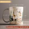 imageMaison d Hermine Coffee Mug with Handles Fine Bone China Pack of One Coffee Mug Hot Beverages Cappuccino Home Restaurant Perfect for Men ampamp Women Meadow Florals Beige  Meadow Sunrise 12 Ounce4  Deer In The Woods  Forest Deer