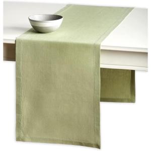 imageMaison d Hermine Tablerunner 100 Linen 14quotx90quot Table Runner Decorative Washable Table Runners for Gifts Dining Buffet Parties ampamp Camping Avignon  Tender Green