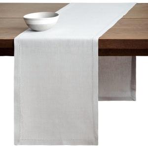 imageMaison d Hermine Tablerunner 100 Linen Table Runner Decorative Washable Table Cover for Gifts Home Kitchen Dining Cocktail Parties ampamp Camping Avignon  Micro Chip 14 Inch x 90 Inch