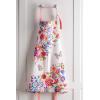 imageMaison d Hermine 100 Cotton Kitchen Apron with an Adjustable Neck with Long Ties for Women Men Chef13  Happy Florals  High Summer