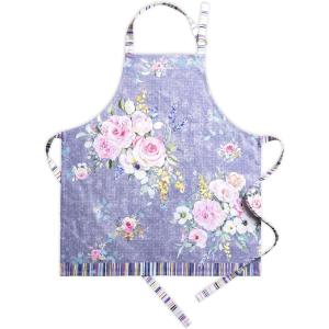 imageMaison d Hermine 100 Cotton Kitchen Apron with an Adjustable Neck with Long Ties for Women Men Chef14  Sweet Rose Lavender  Lush