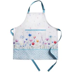imageMaison d Hermine 100 Cotton Kitchen Apron with an Adjustable Neck with Long Ties for Women Men Chef23  Flower in the Field