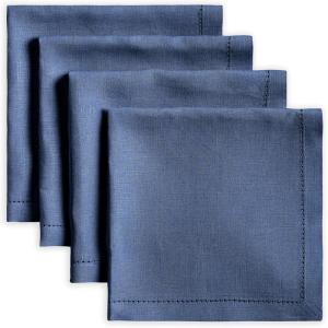 imageMaison d Hermine Cloth Napkin 100 Linen Set of 4 Decorative Washable Table Napkins for Dining Home Wedding Banquet Avignon  Bering Sea 20x20
