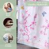 imageMaison d Hermine Shower Curtain 100 Cotton One Panel 70quotx72quot Washable Fabric Shower Curtains for Bathroom Easy Hanging with 12 Button Holes  Home Farmhouse Hotel Spa Birdies On Wire14  Blossoms in Spring