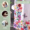imageMaison d Hermine Shower Curtain 100 Cotton One Panel 70quotx72quot Washable Fabric Shower Curtains for Bathroom Easy Hanging with 12 Button Holes  Home Farmhouse Hotel Spa Birdies On Wire22  Happy Florals
