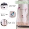 imageMaison d Hermine Shower Curtain 100 Cotton One Panel 70quotx72quot Washable Fabric Shower Curtains for Bathroom Easy Hanging with 12 Button Holes  Home Farmhouse Hotel Spa Birdies On Wire01  Birdies on Wire