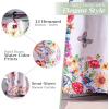 imageMaison d Hermine Shower Curtain 100 Cotton One Panel 70quotx72quot Washable Fabric Shower Curtains for Bathroom Easy Hanging with 12 Button Holes  Home Farmhouse Hotel Spa Birdies On Wire22  Happy Florals