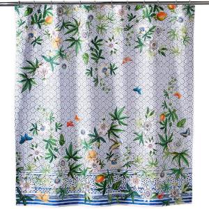 imageMaison d Hermine Shower Curtain 100 Cotton One Panel 70quotx72quot Washable Fabric Shower Curtains for Bathroom Easy Hanging with 12 Button Holes  Home Farmhouse Hotel Spa Birdies On Wire10  Passiflora