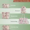 imageMaison d Hermine Canvas Tote Bag for Women Cotton Canvas Reusable Shoulder Grocery Bags Bulk with Handle for Shopping Travel03  Sweet Rose Lavender  Lush