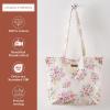 imageMaison d Hermine Canvas Tote Bag for Women Cotton Canvas Reusable Shoulder Grocery Bags Bulk with Handle for Shopping Travel03  Sweet Rose Lavender  Lush