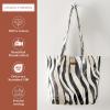 imageMaison d Hermine Canvas Tote Bag for Women Cotton Canvas Reusable Shoulder Grocery Bags Bulk with Handle for Shopping Travel07  Zebra