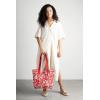 imageMaison d Hermine Canvas Tote Bag for Women Cotton Canvas Reusable Shoulder Grocery Bags Bulk with Handle for Shopping Travel18  Happy Florals  Red