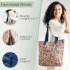 imageMaison d Hermine Canvas Tote Bag for Women Cotton Canvas Reusable Shoulder Grocery Bags Bulk with Handle for Shopping Travel23  Kerala  Blue