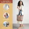 imageMaison d Hermine Canvas Tote Bag for Women Cotton Canvas Reusable Shoulder Grocery Bags Bulk with Handle for Shopping Travel23  Kerala  Blue