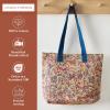 imageMaison d Hermine Canvas Tote Bag for Women Cotton Canvas Reusable Shoulder Grocery Bags Bulk with Handle for Shopping Travel23  Kerala  Blue