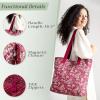 imageMaison d Hermine Canvas Tote Bag for Women Cotton Canvas Reusable Shoulder Grocery Bags Bulk with Handle for Shopping Travel24  Surya  Maroon