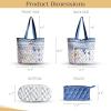 imageMaison d Hermine Shopping Bags Cotton Quilted Tote Bag with Zipper Pockets Small Pouch Reusable Grocery Bag Work Travel01  Faience