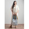 imageMaison d Hermine Shopping Bags Cotton Quilted Tote Bag with Zipper Pockets Small Pouch Reusable Grocery Bag Work Travel02  Bonobo  Blue