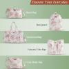 imageMaison d Hermine Shopping Bags Cotton Quilted Tote Bag with Zipper Pockets Small Pouch Reusable Grocery Bag Work Travel03  Sweet Rose Lavender  Lush