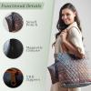 imageMaison d Hermine Shopping Bags Cotton Quilted Tote Bag with Zipper Pockets Small Pouch Reusable Grocery Bag Work Travel06  Imperfection